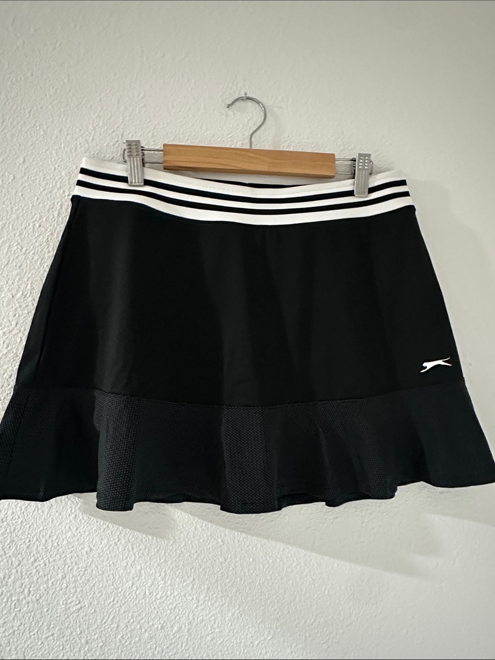 Slazenger Black Golf Skirt with White Striped Waistband